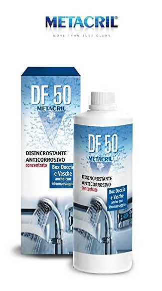 Disincrostante anticorrosivo concentrato per box doccia e vasche anche con idromassaggio art.DF50