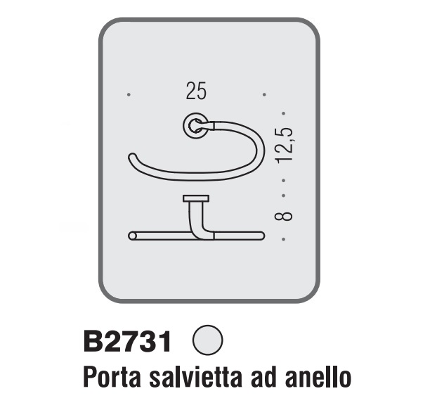 Porta salvietta ad anello Colombo Design art.B27310CR