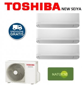 Condizionatore Trial split 10000 + 10000 + 13000 BTU Inverter Toshiba New Seiya R32