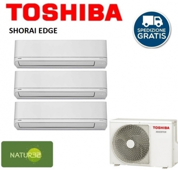 Condizionatore Trial split 10000 + 10000 + 13000 BTU Inverter Toshiba Shorai Edge R32