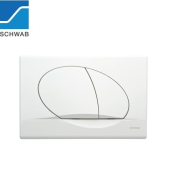 Placca di comando per risciacquo a due quantità bianca Schwab Ovate Duo art.257420
