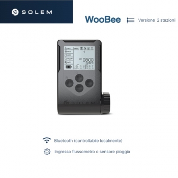 Programmatore idrico con schermo Bluetooth 2 stazioni Solem WooBee art.900203B